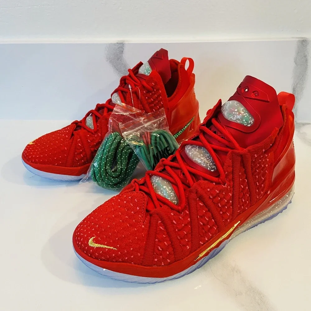 Nike Lebron 18 Basketball Shoes Christmas X-Mas in LA Men's 8 Women's 9.5